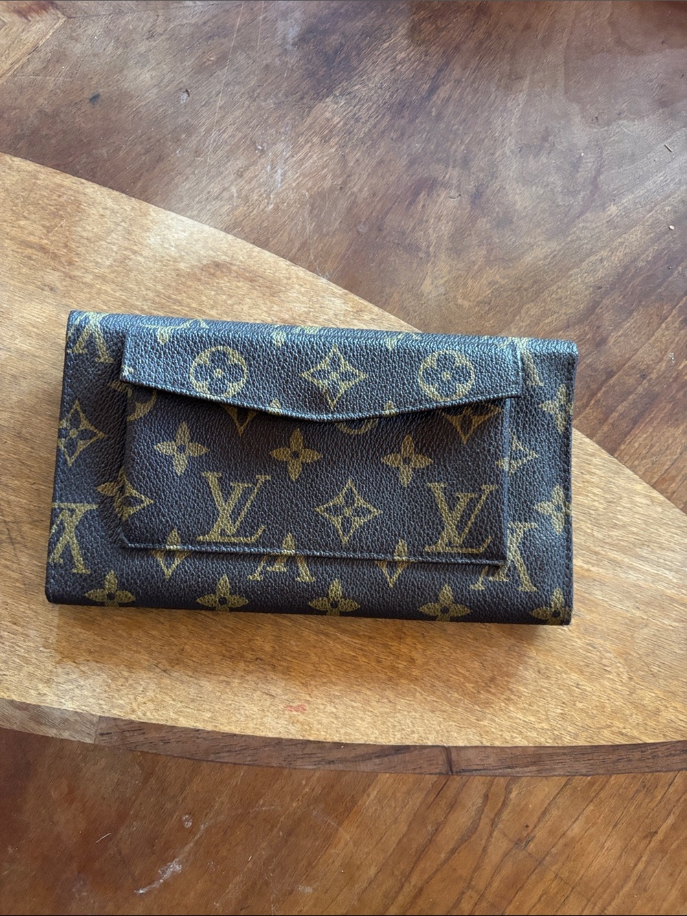 Vintage  Monogram Continental Wallet in Brown and Gold